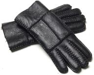 🧤 yiseven sheepskin mittens: premium shearling leather men's accessories for ultimate warmth and style logo