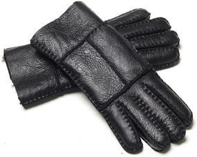 img 4 attached to 🧤 YISEVEN Sheepskin Mittens: Premium Shearling Leather Men's Accessories for Ultimate Warmth and Style