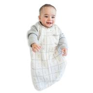 👶 bamboo & cotton baby sleeping sack with sleeves - tealbee wearable blanket for safe sleep - keeping newborns & infants warm with arms - unisex for boys and girls (small, white & grey) logo