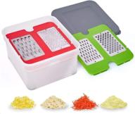 🧀 nurch 4-in-1 box grater with stainless steel blades - cheese vegetable slicer and container - easy to use for carrots, potatoes, and more logo