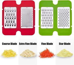 img 3 attached to 🧀 Nurch 4-in-1 Box Grater with Stainless Steel Blades - Cheese Vegetable Slicer and Container - Easy to Use for Carrots, Potatoes, and More