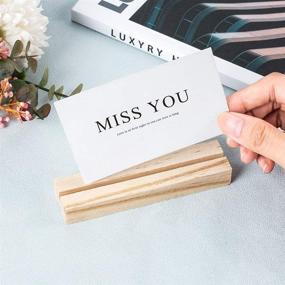 img 2 attached to 🎉 OLYCRAFT 20pcs Double-Sided Wood Place Card Holders for Wedding Party Events - Mini Blackboard Table Number Stand & Decorative Sign Holders
