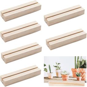 img 4 attached to 🎉 OLYCRAFT 20pcs Double-Sided Wood Place Card Holders for Wedding Party Events - Mini Blackboard Table Number Stand & Decorative Sign Holders