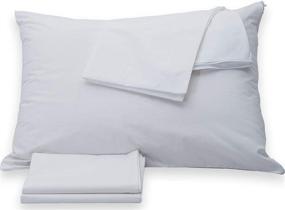 img 1 attached to 🛏️ 4 Pack Standard Size Pillow Protectors Cases Covers 20x26 with Zipper Closure for Life Time Replacement - White Soft Brushed Microfiber Reducing Respiratory Irritation - Essential for Physical Therapy Clinics, Hotels (4 Pack)