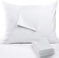 🛏️ 4 pack standard size pillow protectors cases covers 20x26 with zipper closure for life time replacement - white soft brushed microfiber reducing respiratory irritation - essential for physical therapy clinics, hotels (4 pack) logo