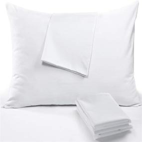 img 4 attached to 🛏️ 4 Pack Standard Size Pillow Protectors Cases Covers 20x26 with Zipper Closure for Life Time Replacement - White Soft Brushed Microfiber Reducing Respiratory Irritation - Essential for Physical Therapy Clinics, Hotels (4 Pack)