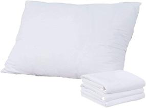 img 2 attached to 🛏️ 4 Pack Standard Size Pillow Protectors Cases Covers 20x26 with Zipper Closure for Life Time Replacement - White Soft Brushed Microfiber Reducing Respiratory Irritation - Essential for Physical Therapy Clinics, Hotels (4 Pack)