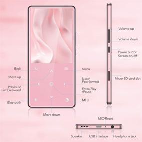 img 1 attached to 🎧 Bluetooth 5.0 MP3 Player, AGPTEK Portable Music Player with Speaker, 2.4 Inch Large Screen, 16GB Lossless Audio Player, FM Radio Recording, Expandable up to 128GB with TFT Card Slot, Rose Gold