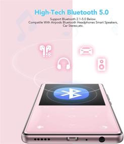 img 3 attached to 🎧 Bluetooth 5.0 MP3 Player, AGPTEK Portable Music Player with Speaker, 2.4 Inch Large Screen, 16GB Lossless Audio Player, FM Radio Recording, Expandable up to 128GB with TFT Card Slot, Rose Gold