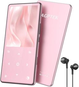 img 4 attached to 🎧 Bluetooth 5.0 MP3 Player, AGPTEK Portable Music Player with Speaker, 2.4 Inch Large Screen, 16GB Lossless Audio Player, FM Radio Recording, Expandable up to 128GB with TFT Card Slot, Rose Gold