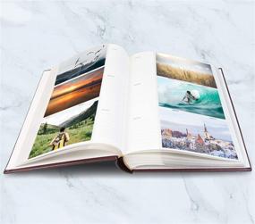 img 3 attached to 📸 Golden State Art Maroon Scroll Embossed Photo Album: Holds 300 4x6 Pictures, Elegant Faux Leather Cover, 3 Per Page
