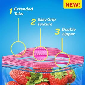 img 1 attached to Quart Food Storage Bags, Ziploc Grip'n Seal Technology for Easy Grip and Seal, 48 Count