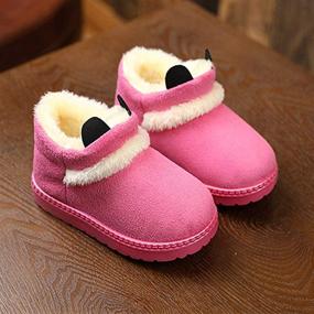 img 2 attached to 👶 Зимний must-have: Теплые сапоги из искусственного меха для малышей мальчиков и девочек для комфорта внутри помещения и безопасности против скольжения.