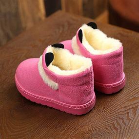 img 1 attached to 👶 Зимний must-have: Теплые сапоги из искусственного меха для малышей мальчиков и девочек для комфорта внутри помещения и безопасности против скольжения.