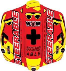 img 4 attached to 🚤 WOW World of Watersports Inflatable Steerable Tube for Boating, Take Control of the Ride, 1 or 2 Person, Model 19-1090