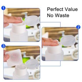 img 2 attached to 👀 INFILILA Push Down Pump Dispenser Bottles - 4PCS (2x180ml, 2x160ml) with Bonus Label Sheet and Funnels - Empty Pump Dispenser Bottle Kit for Alcohol Acetone, Polish, Makeup Remover, and More