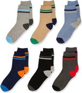 jefferies socks big boys' stripe crew socks 6 pack, multiple sizes logo