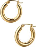 ledesheng 18k real gold plated vintage chucky hoop earrings for women, classic style jewelry gift for women teen girls girlfriend her (with gift box), model number 1372-cc logo