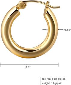 img 3 attached to LeDeSheng 18k Real Gold Plated Vintage Chucky Hoop Earrings for Women, Classic Style Jewelry Gift for Women Teen Girls Girlfriend Her (with Gift Box), Model Number 1372-CC