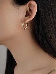 img 2 attached to LeDeSheng 18k Real Gold Plated Vintage Chucky Hoop Earrings for Women, Classic Style Jewelry Gift for Women Teen Girls Girlfriend Her (with Gift Box), Model Number 1372-CC