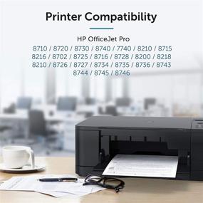 img 3 attached to 🖨️ Kappiek Реконструированный комплект картриджей с чернилами для HP 952XL: высококачественная замена для принтеров OfficeJet Pro (1 черный 1 голубой 1 пурпурный 1 желтый)