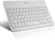 🔑 realike ultra-slim bluetooth keyboard - rechargeable wireless keyboard for ipad, ipad pro, iphone, android tablets, windows, and mac - white logo