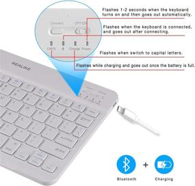 img 1 attached to 🔑 REALIKE Ultra-Slim Bluetooth Keyboard - Rechargeable Wireless Keyboard for iPad, iPad Pro, iPhone, Android Tablets, Windows, and Mac - White