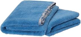 img 4 attached to 🚙 Premium Microfiber Car Towels (24"x 36"), 400 GSM, 80/20 Blend, Tagless, Satin Piped Edges, Multipurpose Auto Detailing - Waxing, Buffing, Polishing, Washing, Drying, 2 Pack (Blue)