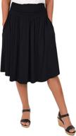 flattering and functional: stretch is comfort women's pocket skirt - flare mid length skirt for plus size women logo