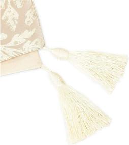 img 3 attached to Table Runner Tassels Beige Jacquard