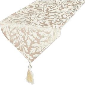 img 4 attached to Table Runner Tassels Beige Jacquard