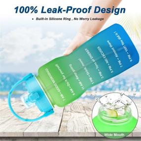 img 2 attached to 🚰 QuiFit Motivational Gallon Water Bottle: Removable Straw & Flip Cap, BPA Free, Leakproof Reusable Water Jug with Time Marker - Ideal for Gym, Camping, Outdoor Sports