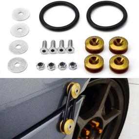 img 4 attached to 🔧 Universal Fit Gold JDM Quick Release Fastener Kit for Car Bumper, Trunk, Fender, Hatch, and Lid