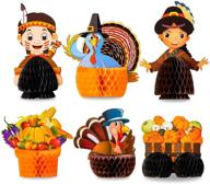 🦃 whaline thanksgiving honeycomb decoration kit: paper turkey pumpkin centerpiece for fall harvest home tabletop logo