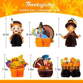 img 2 attached to 🦃 Whaline Thanksgiving Honeycomb Decoration Kit: Paper Turkey Pumpkin Centerpiece for Fall Harvest Home Tabletop