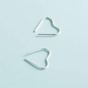 img 2 attached to 925 Sterling Silver Love Heart Stud Hoop Earrings for Women & Teen Girls - Hypoallergenic Sensitive Ears Jewelry for Holidays