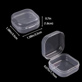 img 1 attached to 📦 DUOFIRE Small Containers with Lids - 24 Pack Clear Plastic Storage Boxes for Beads, Crafts, Jewelry, and Small Items (1.38x1.38x0.7 Inches)