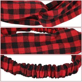 img 1 attached to 🎀 Stylish 6-Piece Plaid Headband Set: Retro Criss-Cross Elastic Wraps - Perfect Hair Accessories for Women & Girls, Ideal for Christmas