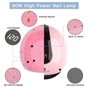 img 3 attached to 💅 DIOZO 80W UV Nail Lamp: High Power Nail Dryer with Timer Settings, Over-Temperature Protection - Perfect for Gels on Fingernails & Toenails, Home & Salon Use