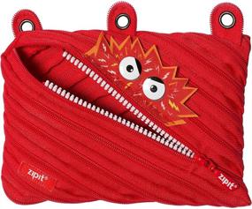 img 4 attached to 🎒 Раскройте творчество с ZIPIT Talking Monstar 3-Ring Binder Pencil Pouch - Red! Предназначен для детей, обладает большим объемом и выполнен в виде пенала на одной длинной молнии!