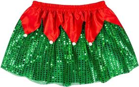 img 4 attached to 🎅 Holiday Sequined Elf Tutu - Running Costume Skirt by Gone For a Run