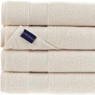 🛁 ephedora turkish cotton bath towels cream, 600 gsm, set of 4 luxury bath towels, large sized for hotels, home, spa, gym, 27" x 54", highly absorbent and soft cotton towel set logo