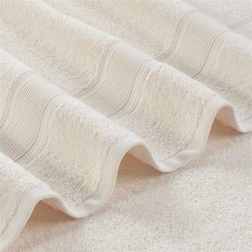 img 2 attached to 🛁 EPHEDORA Turkish Cotton Bath Towels Cream, 600 GSM, Set of 4 Luxury Bath Towels, Large Sized for Hotels, Home, SPA, Gym, 27" x 54", Highly Absorbent and Soft Cotton Towel Set