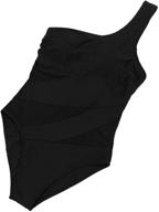 stunning blooming jelly womens one shoulder mesh swimsuit - slimming swimwear for a sexy look! logo