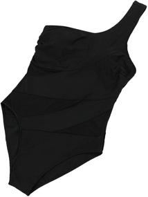 img 3 attached to Stunning Blooming Jelly Womens One Shoulder Mesh Swimsuit - Slimming Swimwear for a Sexy Look!