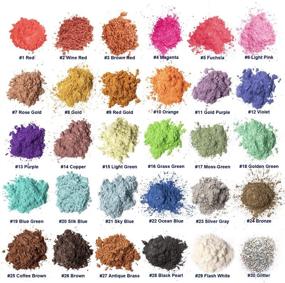 img 4 attached to 🎨 Mica Powder Epoxy Resin Dye - 29 High-Quality Color Pigments + 1 Glitter (300G/10.6OZ) - Ideal for Soap, Slime, Bath Bombs, Makeup & Crafts