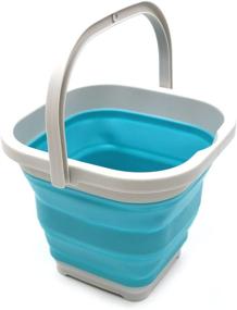 img 4 attached to SAMMART 5L Collapsible Plastic Bucket - Portable Fishing Water Pail - Space Saving Outdoor Waterpot (Bright Blue, 1.3 Gallon)