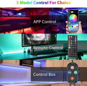 img 2 attached to 65.6ft Smart RGB 5050 SMD LED Light Strips - Color Changing Strip Light with Music Sync, Bluetooth APP Control, 40-Key Remote - Ideal for Bedroom, Room, Kitchen, Home TV - 600 LEDs