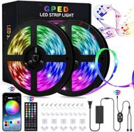 65.6ft smart rgb 5050 smd led light strips - color changing strip light with music sync, bluetooth app control, 40-key remote - ideal for bedroom, room, kitchen, home tv - 600 leds логотип