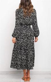 img 3 attached to 🐆 MITILLY Boho Leopard Print Maxi Dress: Stylish Ruffle Long Sleeve V Neck for Casual or Party Wear